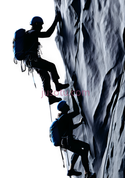 登山者,攀岩,蓝色, PNG