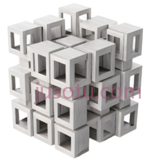 魔方,3D打印,白色PNG