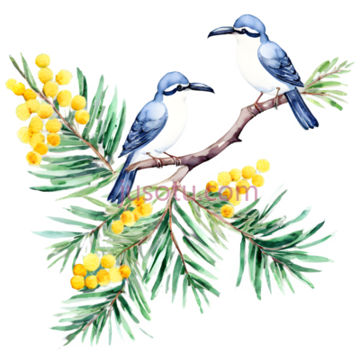 鸟类,花, PNG