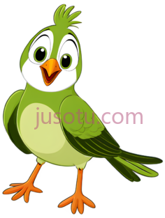 鹦鹉,卡通,绿色PNG
