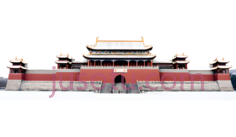 宫殿,中式建筑,红色,白色PNG