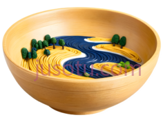 碗,抽象,黄色,蓝色,绿色PNG