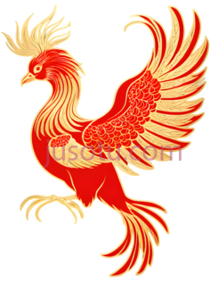 凤凰,卡通,红色,黄色PNG