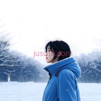 人物,侧脸,蓝色外套, PNG