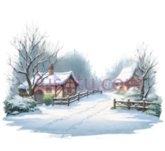 雪景,插画,白色,棕色PNG