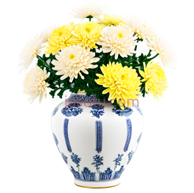 菊花,花瓶, PNG