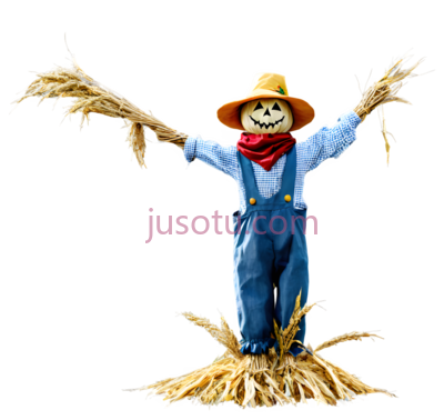 稻草人,卡通,蓝色, PNG