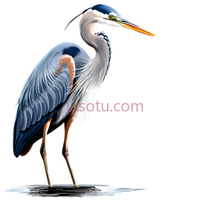 苍鹭,插画,蓝色, 白色, 灰色, PNG
