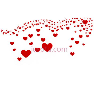心形图案,波浪状排列,红色, PNG