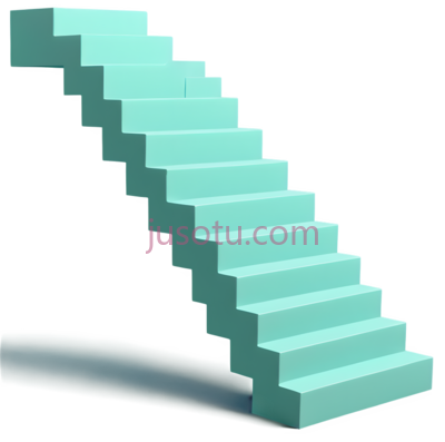 楼梯,3D建模,浅绿色, PNG
