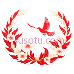 花环,图案,红色,白色PNG
