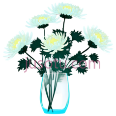 菊花,玻璃瓶子PNG