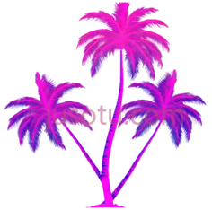 椰子树,霓虹灯效果,紫色PNG
