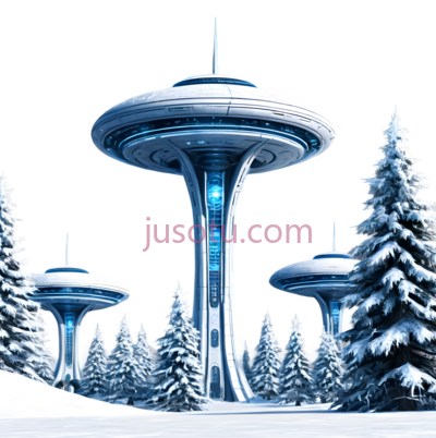 雪地建筑,未来主义,蓝色, PNG