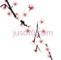 樱花,插画,白色,粉色, PNG