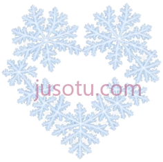 雪花,心形排列,白色PNG