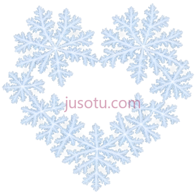 雪花,心形排列,白色, PNG