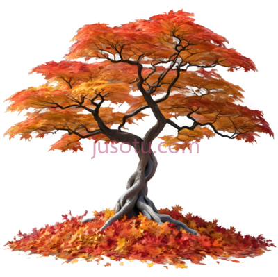 树,盆景,橙色, PNG