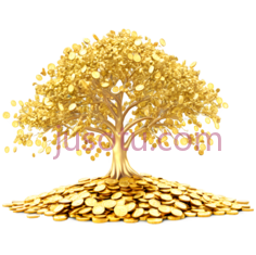 金钱树,卡通,金色PNG