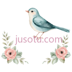 鸟,水彩画,蓝色PNG