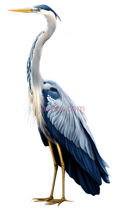 苍鹭,插画,蓝色, 白色, PNG