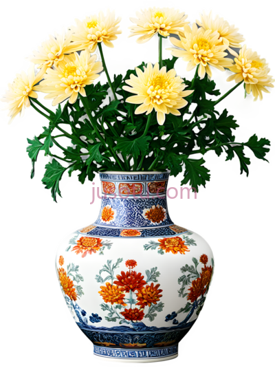 菊花,花瓶, PNG