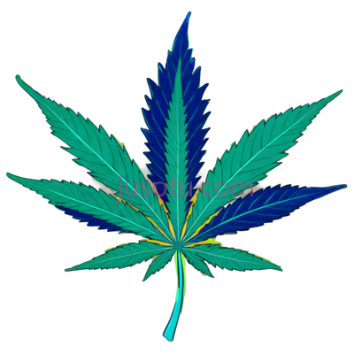 大麻叶,彩色,绿色,蓝色, PNG