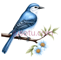 蓝鸟,插画,蓝色, PNG