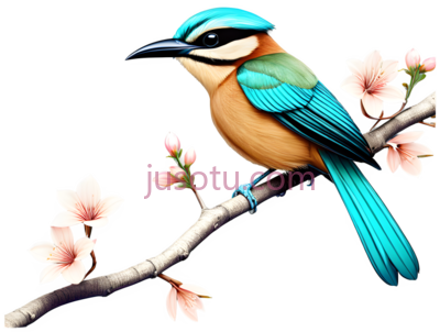 花卉,翠鸟, PNG