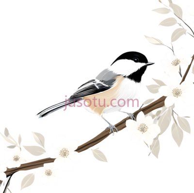 鸟,插画,白色,灰色,黑色, PNG
