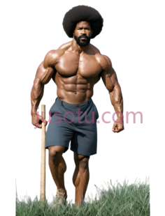 健美运动员,肌肉发达,肤色较深PNG