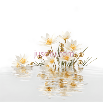 荷花,插画,白色, PNG