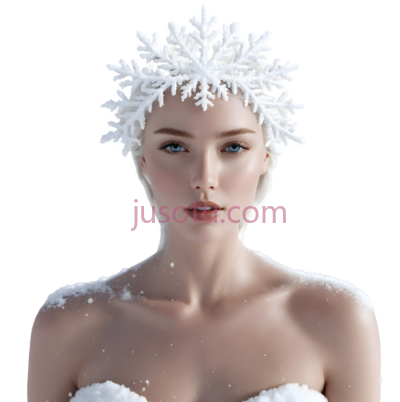 女人,雪花头饰,冬季,白色, PNG