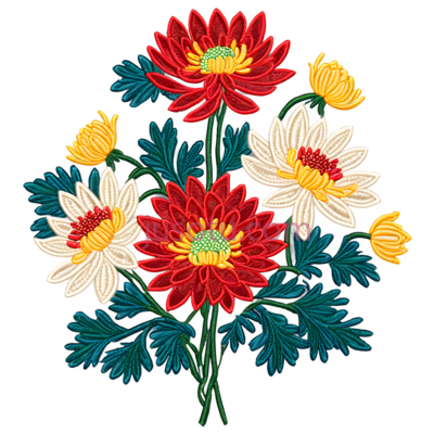 菊花,刺绣, PNG