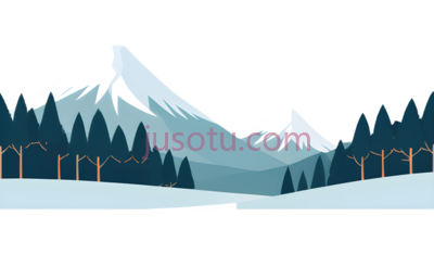 富士山,插画,白色, 蓝色, 灰色, PNG