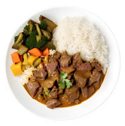 咖喱牛肉,米饭,蔬菜,快餐, PNG