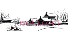 雪中村庄PNG