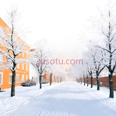 雪景,冬季风景画,白色,黄色, PNG
