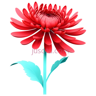 红菊,纸艺, PNG