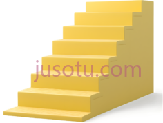 楼梯,3D建模,黄色PNG