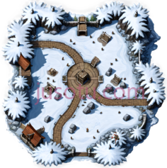 雪地村庄,卡通,白色PNG