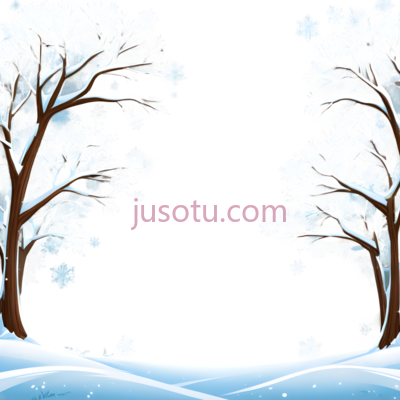 雪树,插画,白色,棕色, PNG