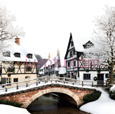 圣诞,村庄,雪景PNG