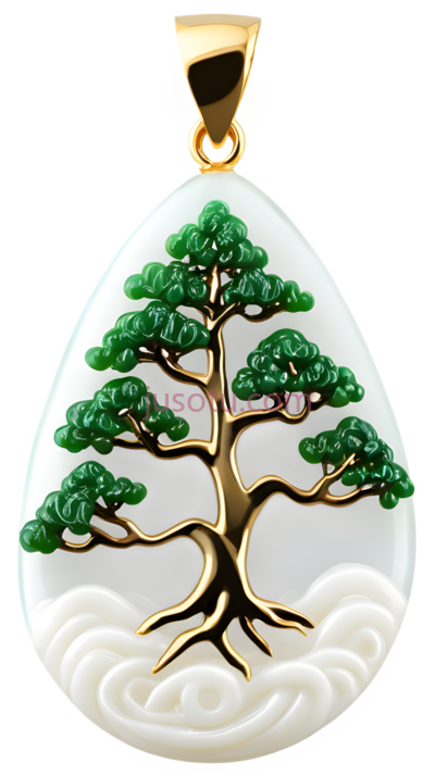 吊坠,白色, 绿色, 金色, PNG