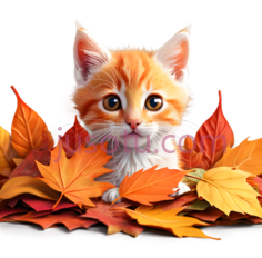 小猫,卡通,橘色PNG