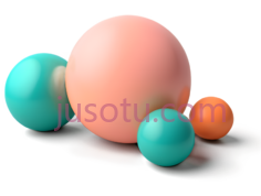球体,3D,粉色,蓝色,橙色PNG