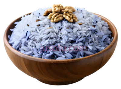 米饭,一碗装满米饭,白色,紫色,红色, PNG