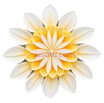 纸花,折纸,黄色,白色, PNG