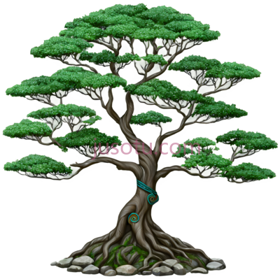 树,盆景,绿色, PNG