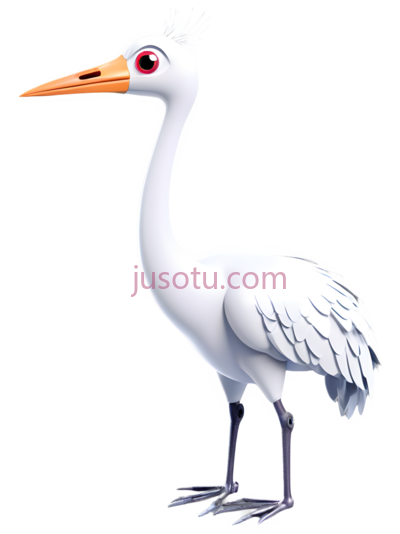 鹤,卡通,白色, PNG